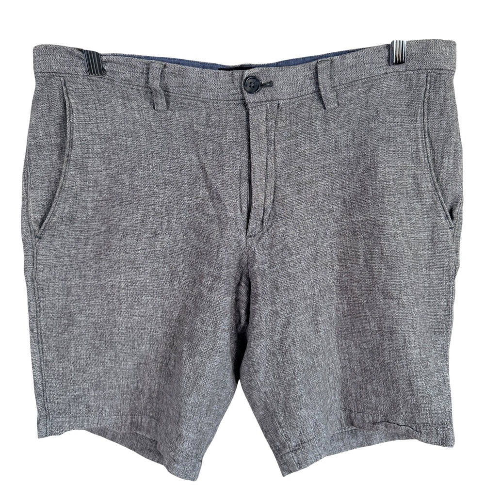Banana Republic Aiden Shorts Linen Blend Mens 32 Grey Slim Fit Casual